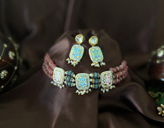 Pastel Prism- Handcrafted Kundan Choker Set