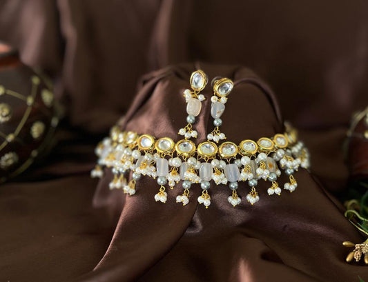 Moonlit Marve- Handcrafted Kundan Choker Set